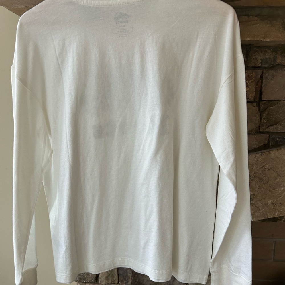Roots Woman’s White Long Sleeve Shirt Size M - Picture 6 of 6